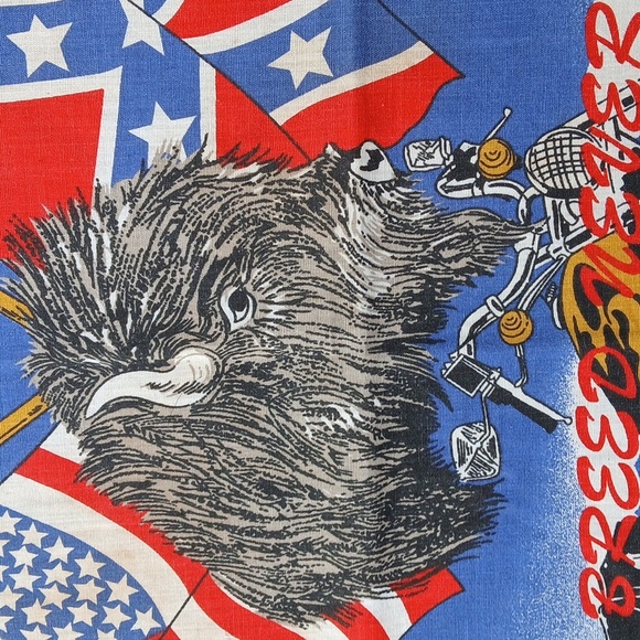 Vintage NOS Harley Davidson Buffalo THIS BREED NEVER DIES Bandana Motorcycle 21” - Picture 8 of 8